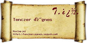 Tenczer Ágnes névjegykártya